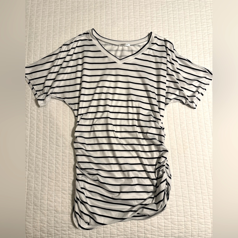 Striped V-Neck Women's Maternity Top